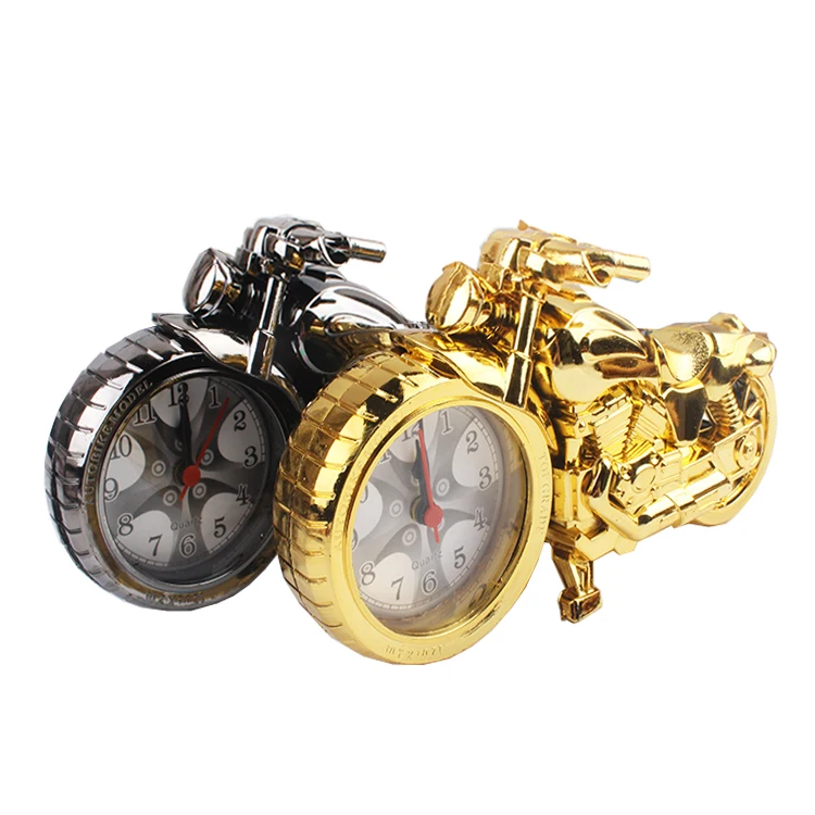 

Personalized creative motorcycle shape desktop alarm clock for home decoration children's room, Gold, black gold, bronze