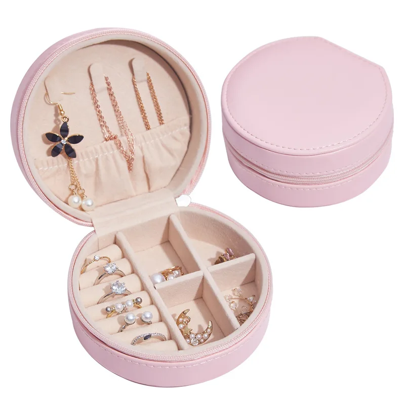 

Show Case Round Cylinder Pink Organizer Box Custom Jewelry Case Gift Box Round Jewelry Box