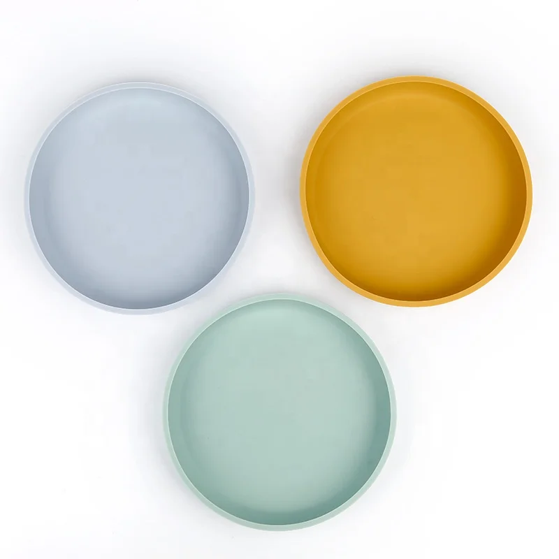 

Non toxic Customized Children Toddler Slant Baby Silicon Dinner Plate Kids Silicone Baby Plate, Customized color