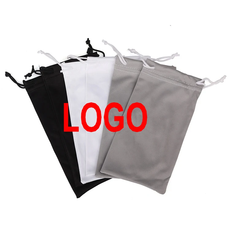 

custom print logo string slim cloth fabric packaging soft microfiber reader bag sunglasses glasses pouch