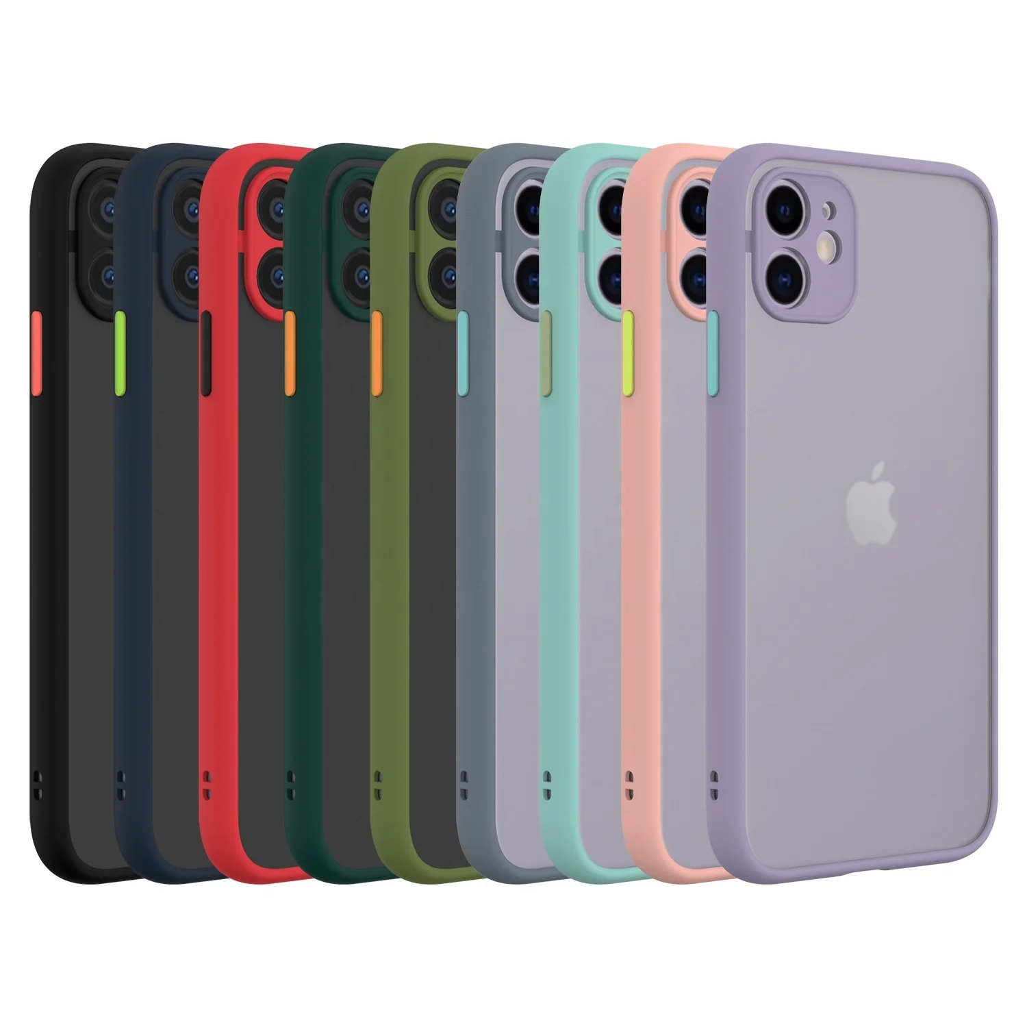 

Translucent Matte Telephone Smartphone Cover TPU PC Other Mobile Phone Accessories Case for Apple iPhone 11 Pro Max XS XR X 8 7