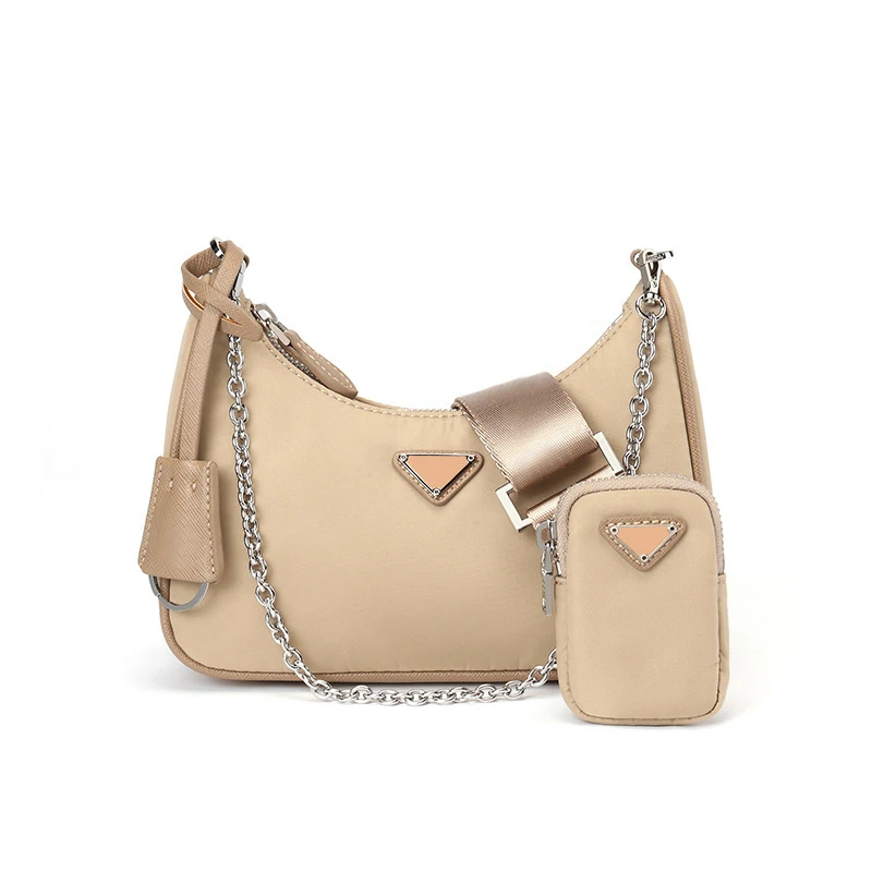 

high qualityWomen's HandbagsThree-in-one Bag 2020 New Wild Chain ShoulderMessenger Bag Women Fashion Oxford Buff Underarm Bag