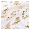 Fashion Zebra Animal Printed Gold And Tablecloth White Sequin Lace Fabric