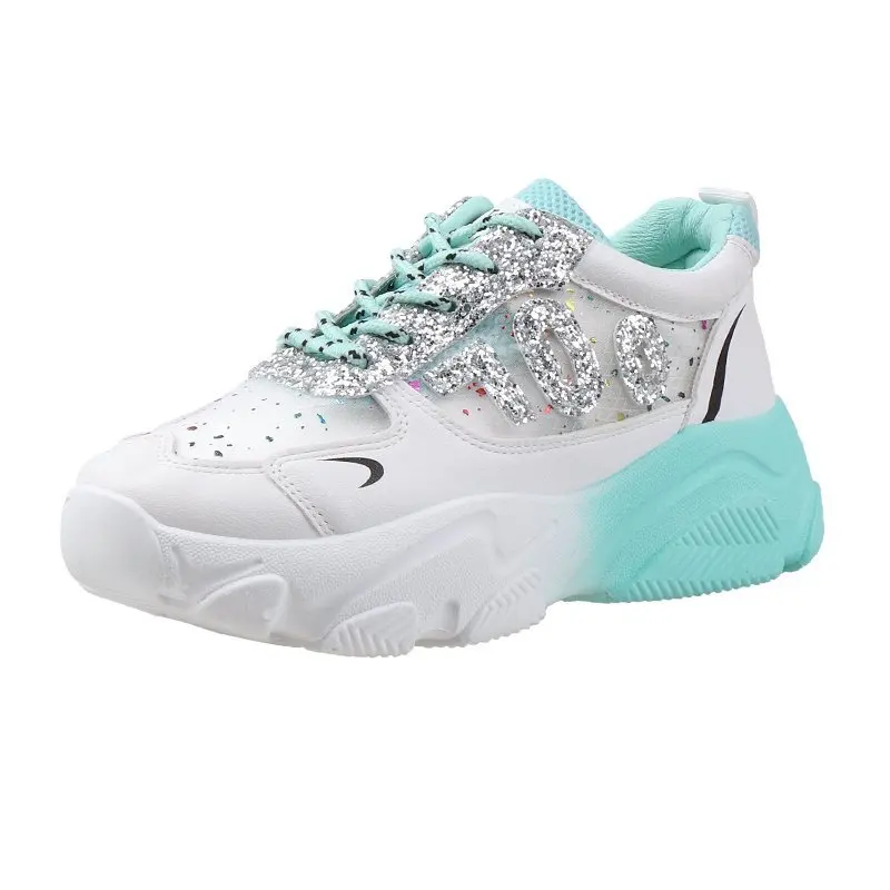 

2020 Summer Breathable Wholesale New Arrivals Platform Casual Shoes Women Sneakers Shoes, Green,blue,pink,orange