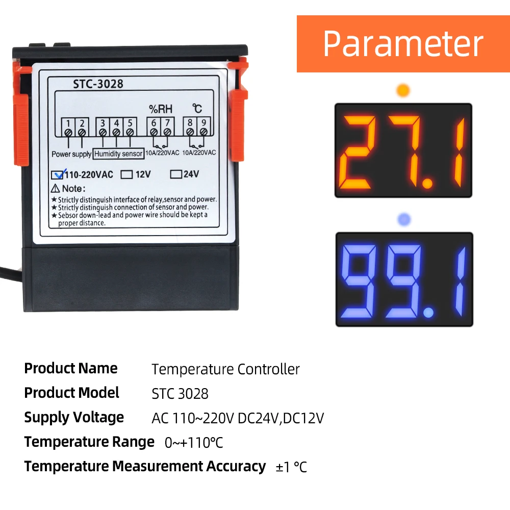 STC-3028 디지털 조절 열 온도 습도 컨트롤러 계측기 스마트 온도 조절기| Alibaba.com