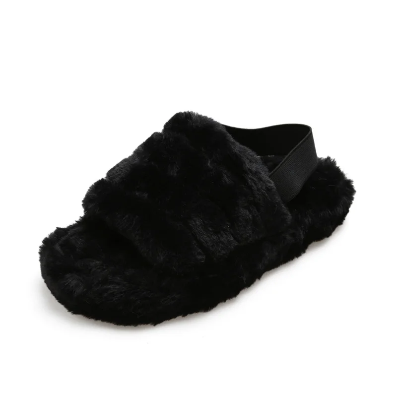 

warm winter fur slipper for girls, Customized color
