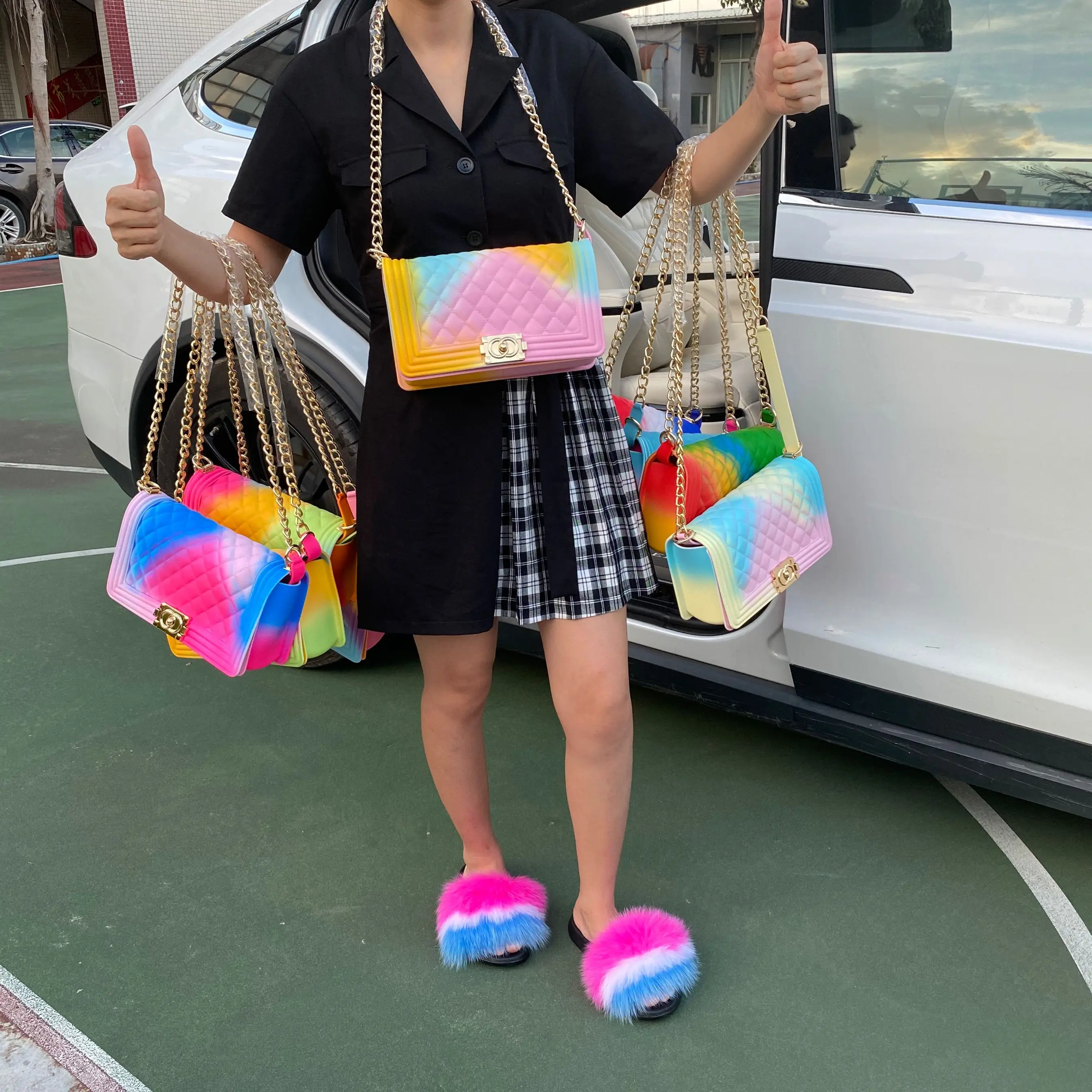 

The New One shoulder Designers Bags For Women Handbags For Women Plaid Ladies Chain Bags, 29colors