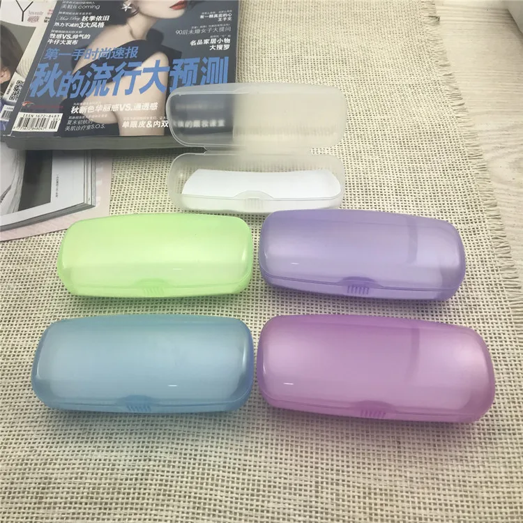 

Newest fashionable transparent reading glasses box packaging simple portable plastic custom colorful eyeglasses case wholesale