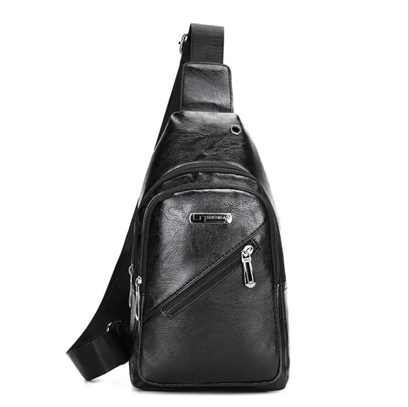 

Male pack PU Leather Shoulder Messenger Bag Men Sling Chest Pack Crossbody Bags for Men Belt Chest Bag Leather, Colorful chest bag