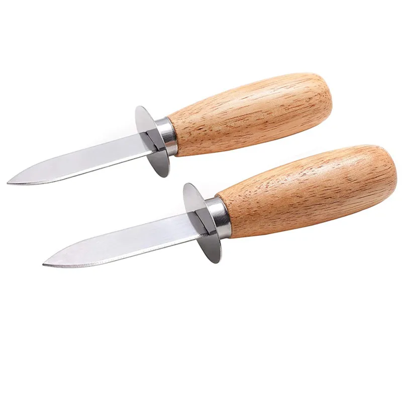 

Wood Handle Oyster Shucking Knife Clam Knife Shucker Seafood Opener Tool
