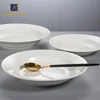 Wholesale round 9 inch porcelain plate customized white china bone ceramic dinner deep plates