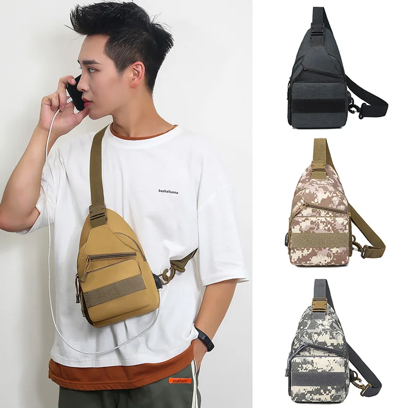 

Wholesale Trendy Korean Waterproof Abrasion Resistant Oxford Cloth Shoulder Messenger Designer Chest Bag Custom Logo, Customized color
