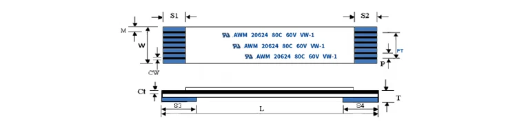 FFC cable manufacturer for awm 2896 80c 60v vw 1 11 pin ffc flat cable - ANKUX.COM