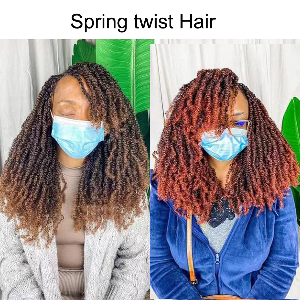 

Spring twist Hair crochet braid 8inch 12inch length afro twist hair attachment