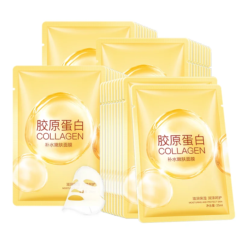 

OEM Collagen Face Mask Instant Brightening Hydrating Anti Aging Collagen Mask Boosting Rejuvenation Facial Sheet Mask