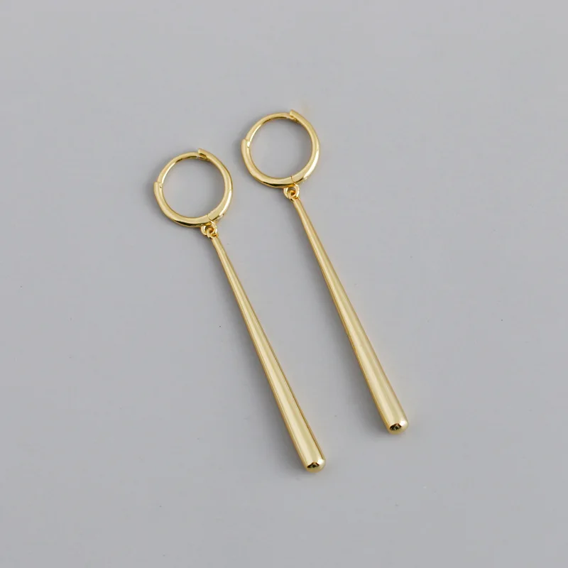 

2020 Newest Design 925 Sterling Silver Long Stick Drop Earring Bar Hoop Earring