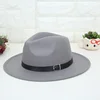Autumn and winter new felt hats men wide brim panama vintage felt custom fedora