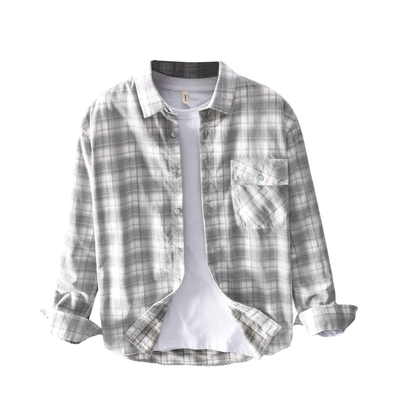 

Wholesale Men's casual plaid shirts ,Custom plaid flannel shirt for men, White, sapphire, army green or customizable