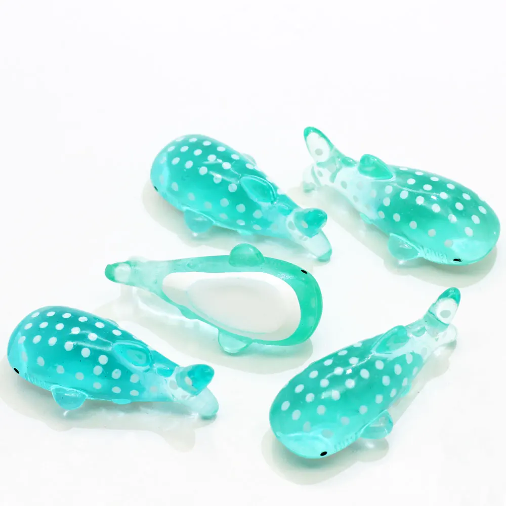3D Clear Blue Shark Resin Fish Kawaii Cabochon Beads Handmade Decorative Craft Charms Phone Decor DIY Ornament