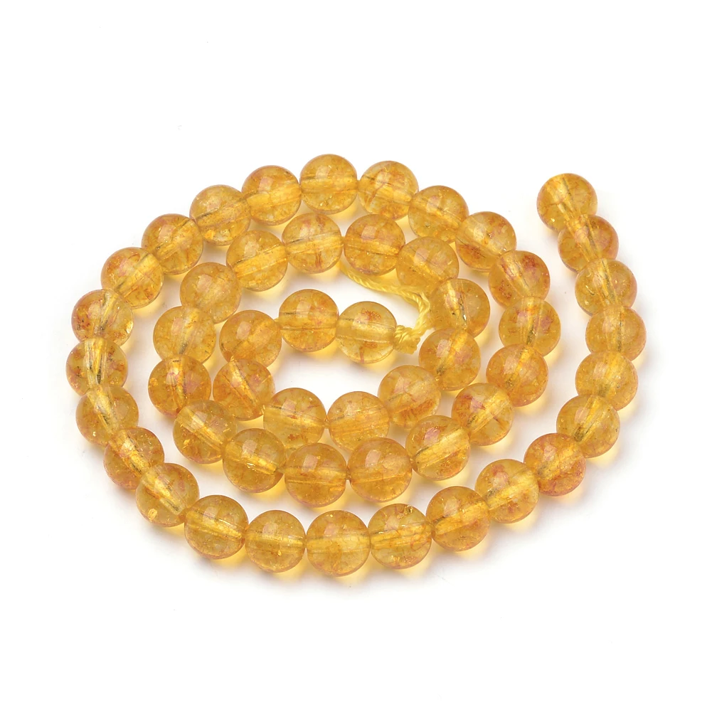

PandaHall 6mm Round Dyed Synthetic Citrine Beads