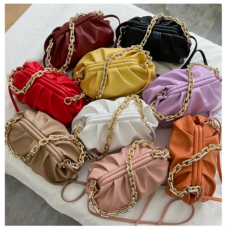 

Designer Bags For Ladie Cloud Sac Soft Leather Hobos Single Shoulder Purse Women Crossbody Bag Luxury Handbags Ruched Day Clutch, Black,purple,white,orange,pink,khaki,yellow,red,wine red