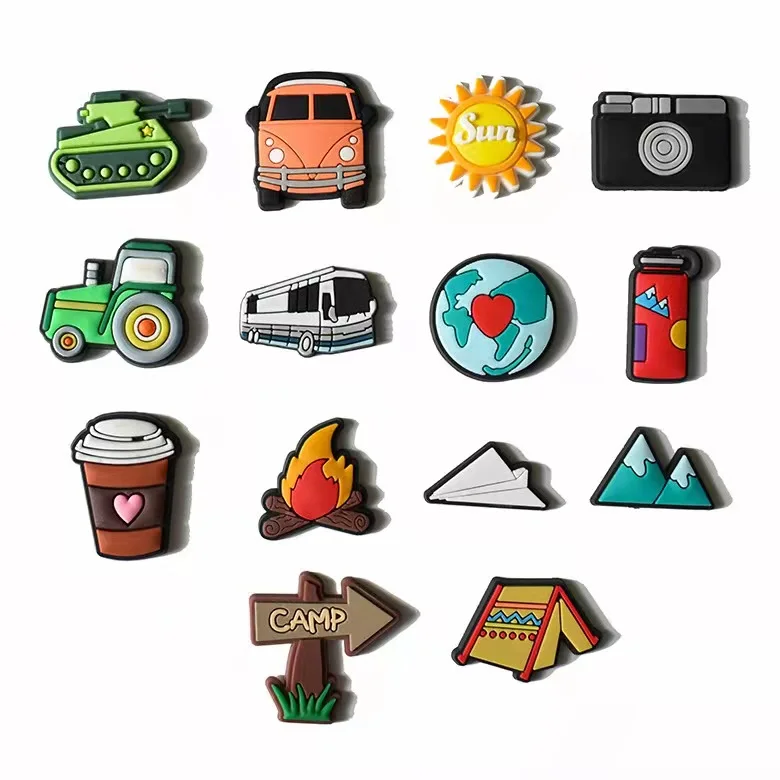 

Custom Christmas Soft Pvc Buttons Sandals Charms Santa Decoration Shoe Charms For Kids