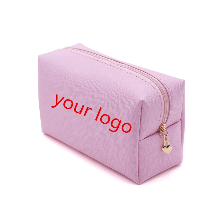 

Custom Logo Travel Waterproof Beach Zipper Cosmetic Bag Black Pink Beige Pu Toilet wash Bag custom With Zipper, White ,red ,black ,beige ,pink