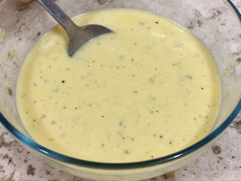 Homemade thousand island dressing used in burger and salad