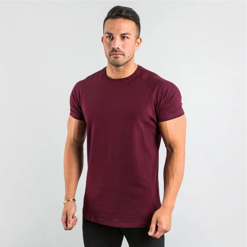 

Huayida Drop Shipping Hot Sale Male Gym Clothes M ens Sport T Shirt Short Sleeve Muscle Sports T Shirt For Men, As the picture shown