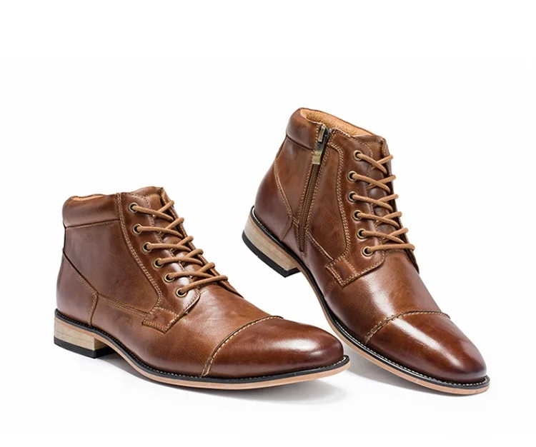 

Hot selling US size 12 13 top quality mens boots formal shoes black brown color genuine leather shoes for men