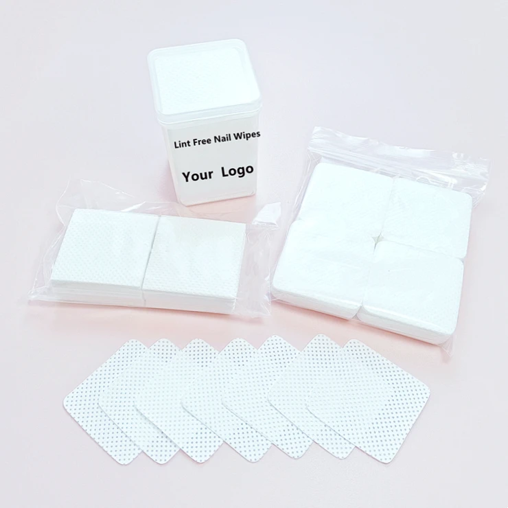 

Amazon Hot Private Label Box Packing Lint Free Wipe Custom Nail Art Nail Polish Removal Wipes, White or pink