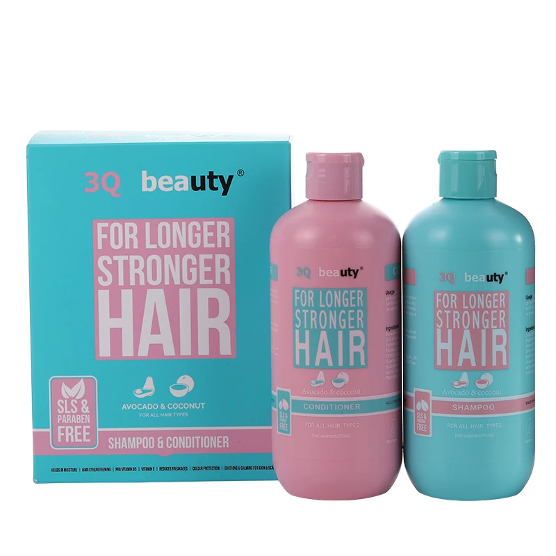 

3Q beauty hair shampoo and conditioner smooth fragrance for longer stronger shampoo, Pink and bule 2in1