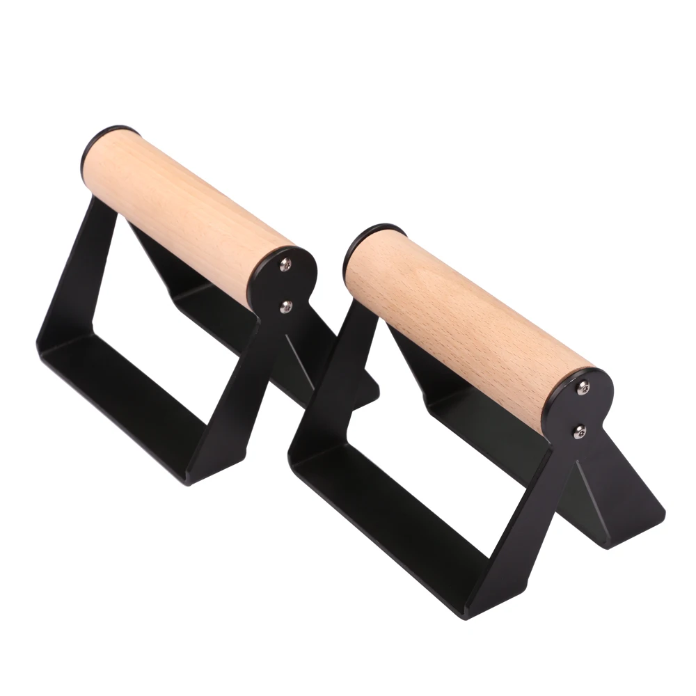 

Gym Home Fitness Equipment Wooden gym parallel bar Push Up calisthenics Parallettes, Black