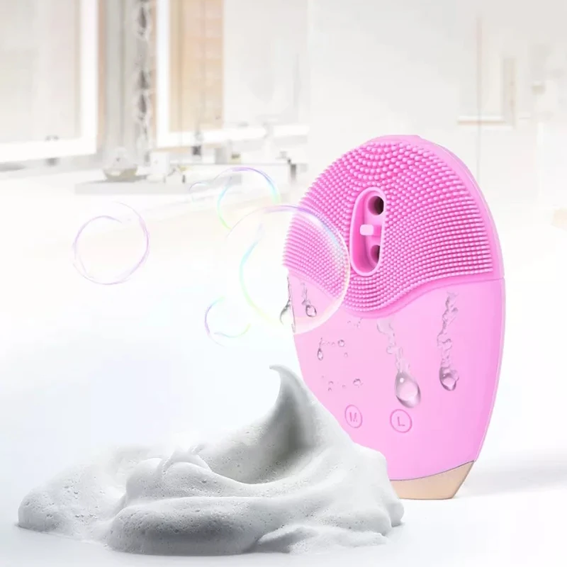 

Shenzhen Sonic Vibrating Electronic Silicone Ultrasonic Waterproof Exfoliating Face Cleaning Brush Rechargeable Facial Brush, Customized