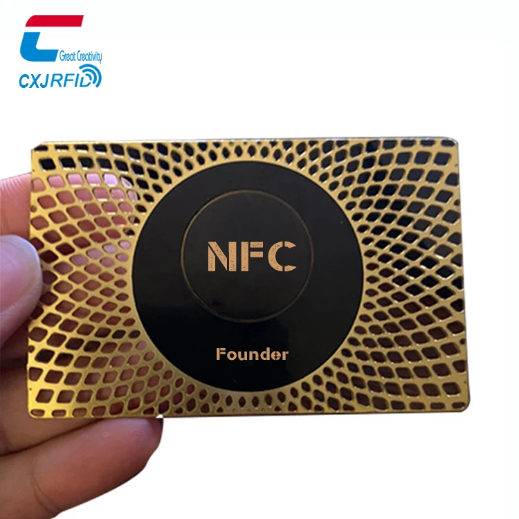 Credit Size Nfc Black Metal Card Smart Touch Nfc Business Card Laser ...