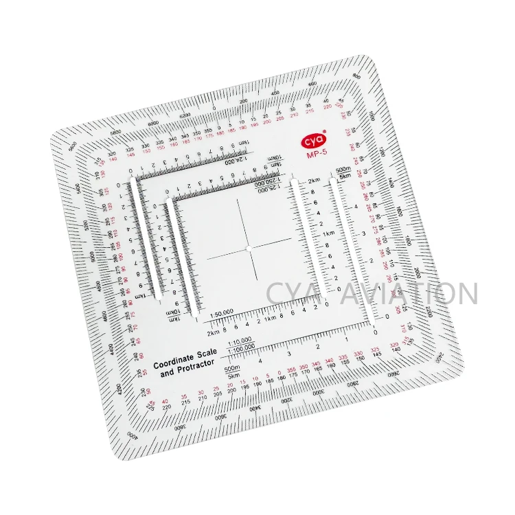 

Military Square Coordinate Scale and Protractor for outdoor hiking map marking Protractor, Transparent