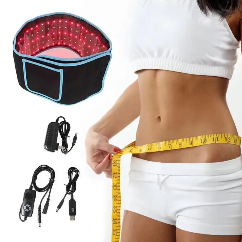 

Custom Pain Relief Weight Loss Light Belly Belts Infrared 660Nm 850Nm Led Red Light Infrared Therapy Wrap Belt For Body Slim, Blue black