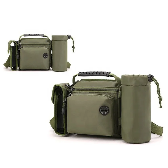 

Men'S Hiking Chest Bag Fishing Tactical Shoulder Phone Bottle Storage Bag Messenger Sports Shoulder Bag, Black grey khaki etc.