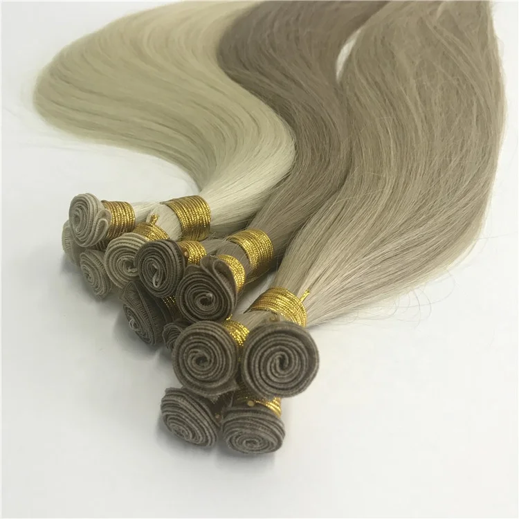 

European Hand Tied Weft Hair Extensions Premium Cuticle Aligned Hair 2 Years Lifespan Micro Thin Weft Factory Supply Samples
