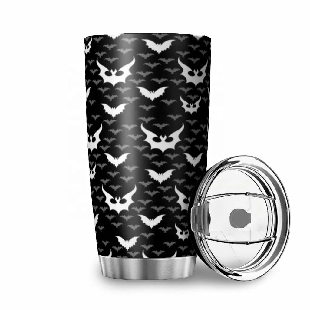 

Economical Custom Personalised Unique Design Halloween Bat Car Cup White Blank For Sublimation