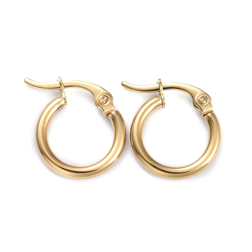 

PandaHall 201 Stainless Steel Ring Shape Golden Hoop Earrings