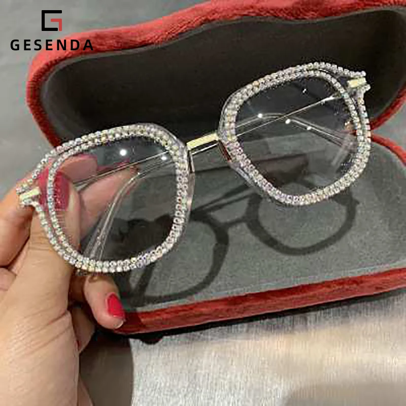 

factory direct sales high quality rhinestone ladies optical glasses frames