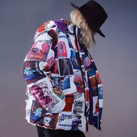 

Hip Hop Digital Printed Streetwear Lightweight Winter Warm Coat
