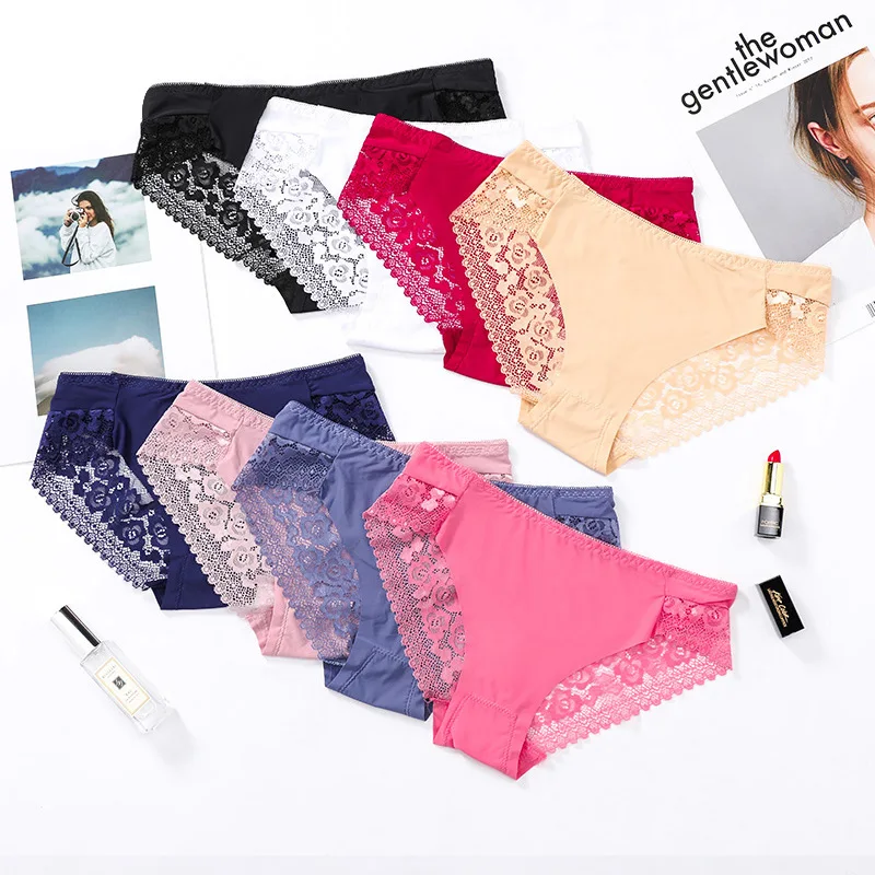 

Custom Logo Wholesale Mix Women Lace Cotton Panties Underwear