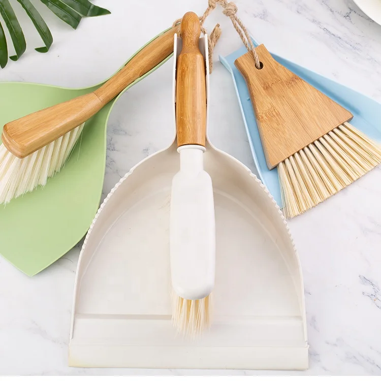 

Wooden Broom Natural Sweep Floor Cleaning Dustpan Mini Table Bamboo Wooden Dustpan And Brush Set, Natural color