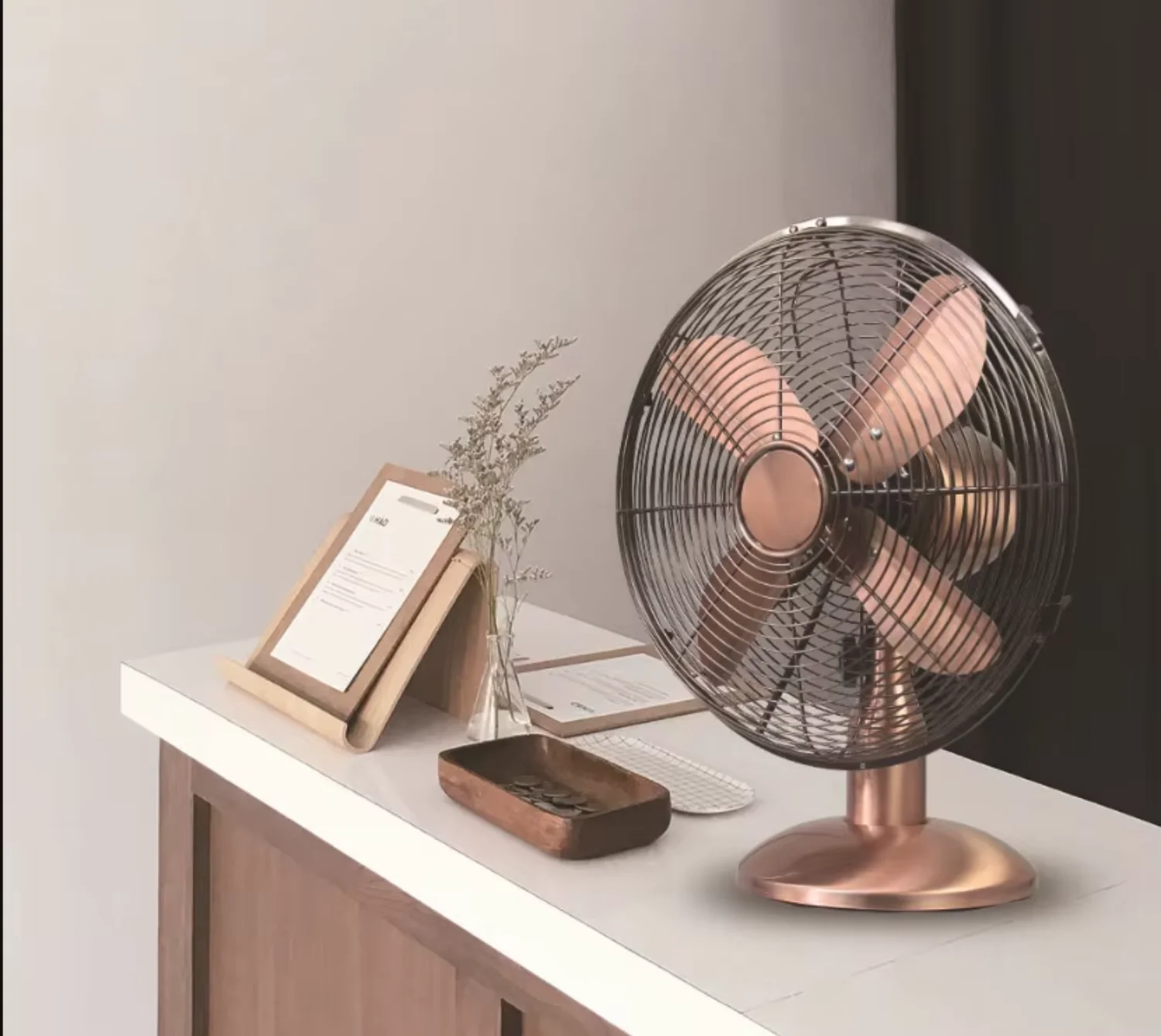 Table Fan, 10-inch, 4-Aluminum-Blade, 3-Speed, Copper - detail 24