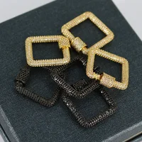 

CZ7834 New Chic CZ Micro Pave Jewelry Supplies Charm Connector Pendant Diamond Square Screw Buckle Clasps Locks