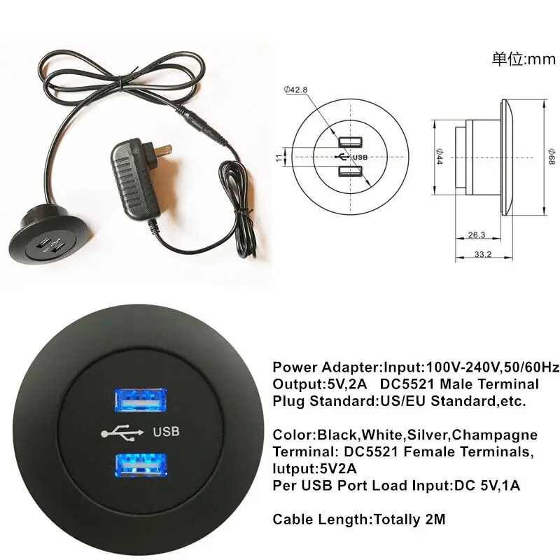 Usb Charger Sofa Usb Charger For Smart Office And Home Tabletop Abs 2 Ports Electric Ce 5w 5v/2