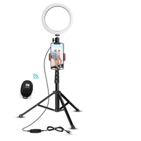 

8" Selfie Ring Light with Tripod Stand & Cell Phone Holder for Live Stream/Makeup,Mini LED Camera Ringlight forYoutube Video