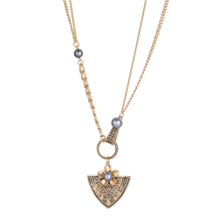 

Pendants Luxury Sublimation Gold Chain Charms Long Custom Jewelry Hawaiian Necklace, Golden